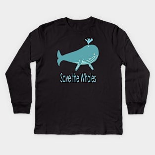 Save the Whales Kids Long Sleeve T-Shirt